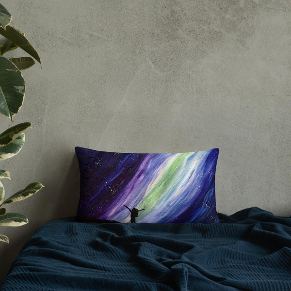 Aurora night sky decorative throw pillow