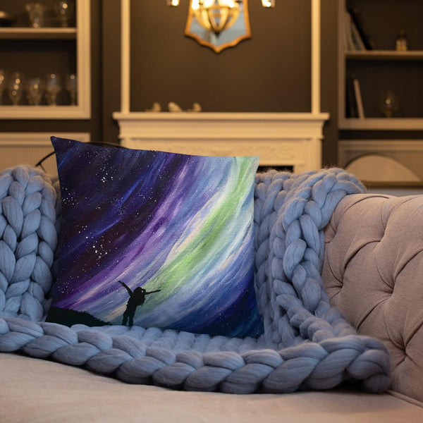 Aurora night sky decorative throw pillow