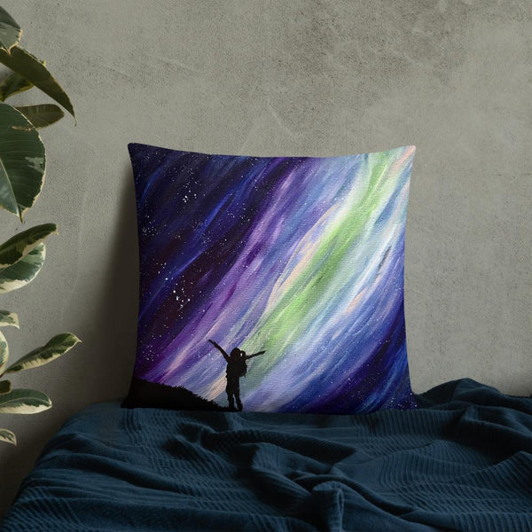 Aurora night sky decorative throw pillow
