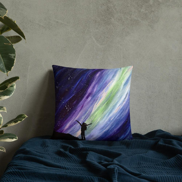 Aurora night sky decorative throw pillow