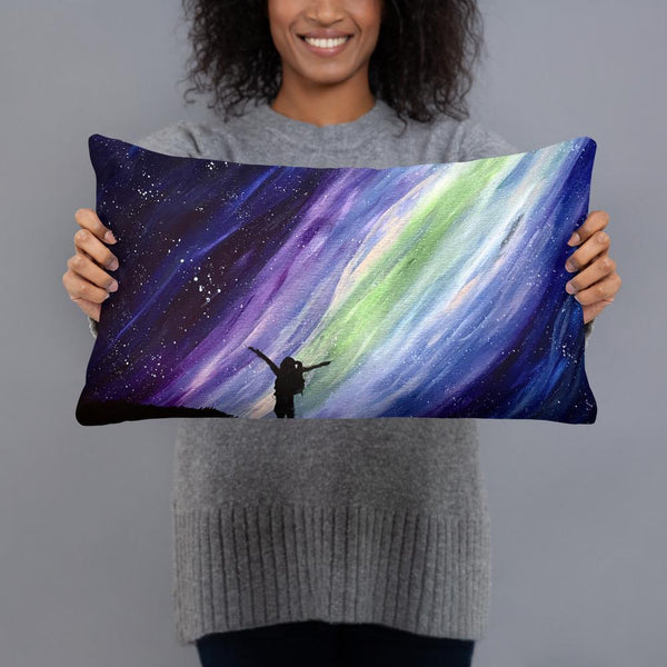 Aurora night sky decorative throw pillow