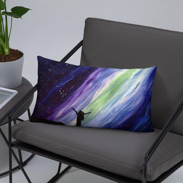 Aurora night sky decorative throw pillow