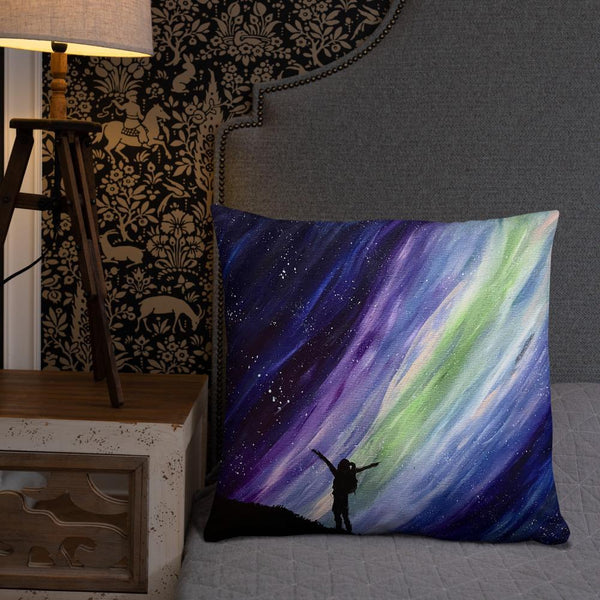 Aurora night sky decorative throw pillow
