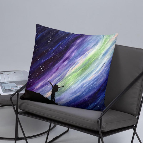 Aurora night sky decorative throw pillow