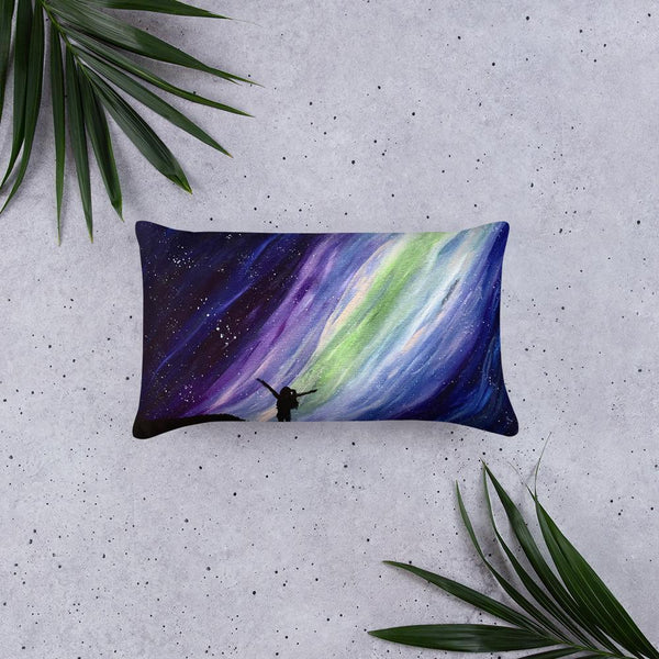 Aurora night sky decorative throw pillow