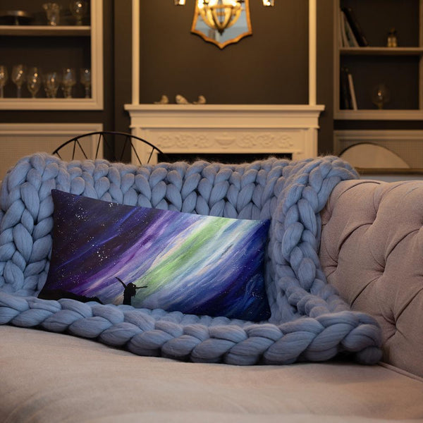 Aurora night sky decorative throw pillow