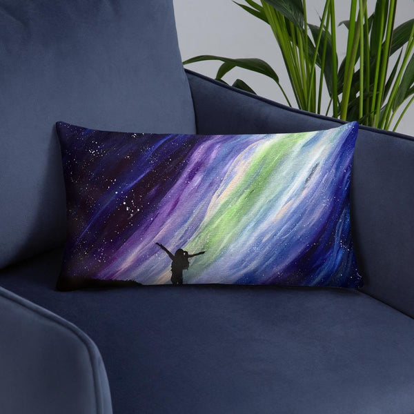Aurora night sky decorative throw pillow