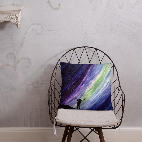 Aurora night sky decorative throw pillow