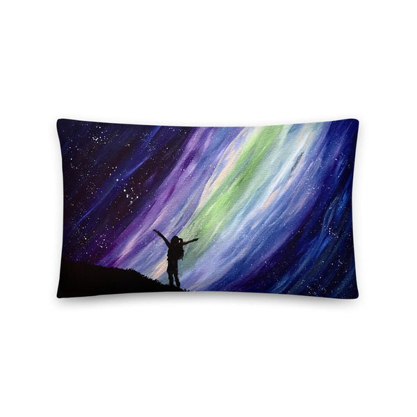 Aurora night sky decorative throw pillow