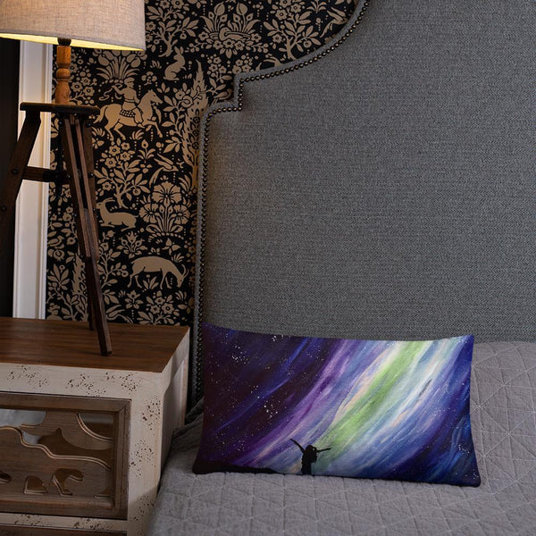 Aurora night sky decorative throw pillow