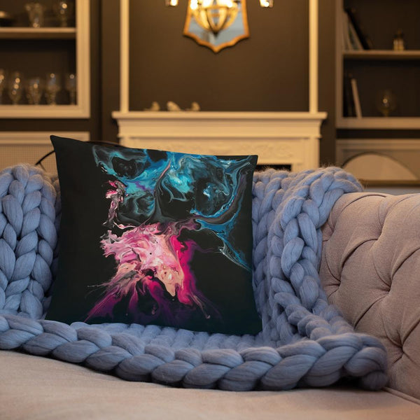 Black, Blue and Pink Pillow, Throw Pillow For Sofa/Chair