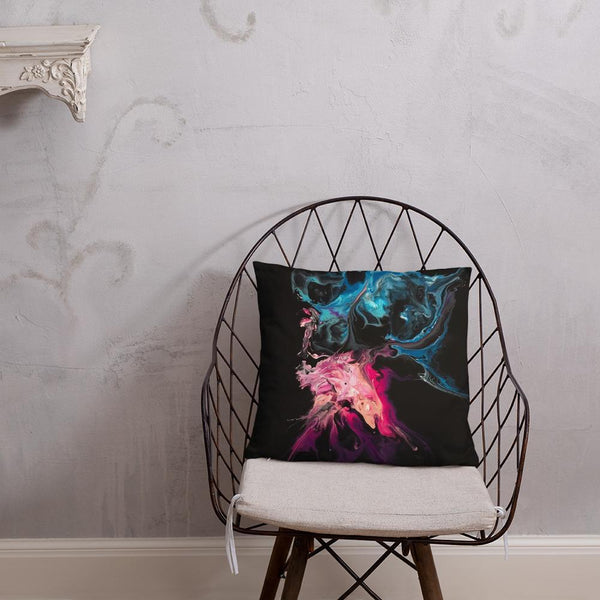 Black, Blue and Pink Pillow, Throw Pillow For Sofa/Chair