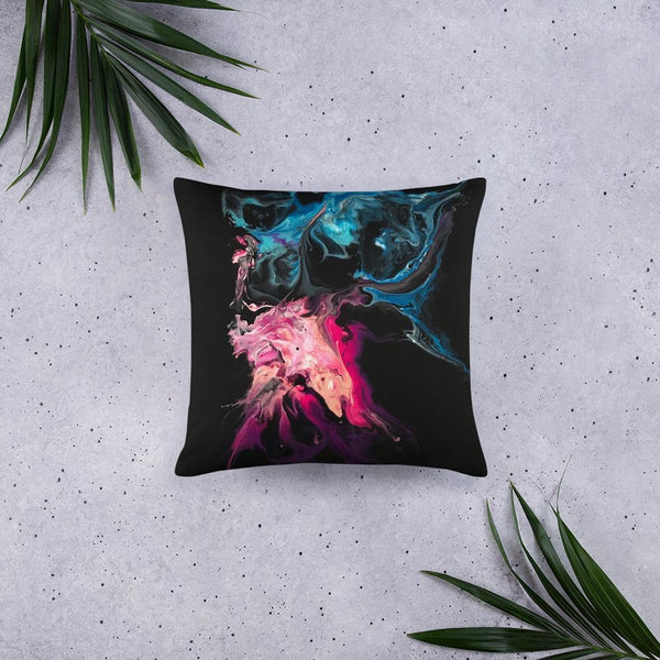 Black, Blue and Pink Pillow, Throw Pillow For Sofa/Chair