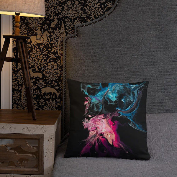 Black, Blue and Pink Pillow, Throw Pillow For Sofa/Chair
