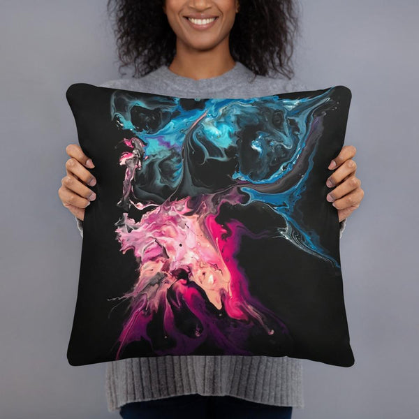 Black, Blue and Pink Pillow, Throw Pillow For Sofa/Chair