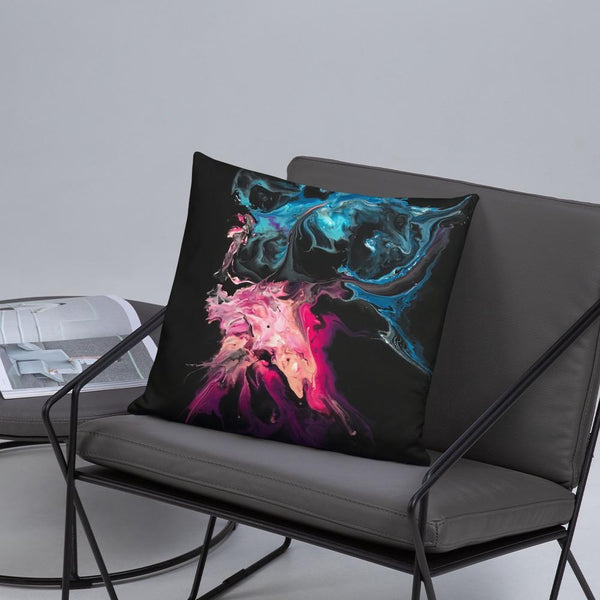 Black, Blue and Pink Pillow, Throw Pillow For Sofa/Chair