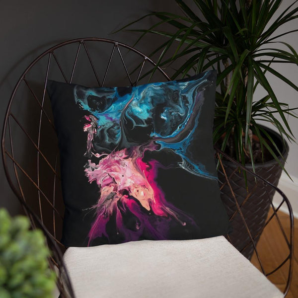 Black, Blue and Pink Pillow, Throw Pillow For Sofa/Chair