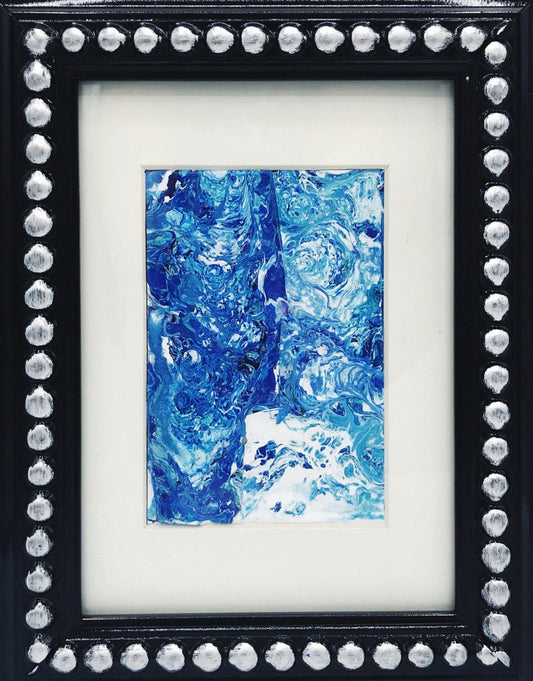 Blue Acrylic Painting Fluid Art collage