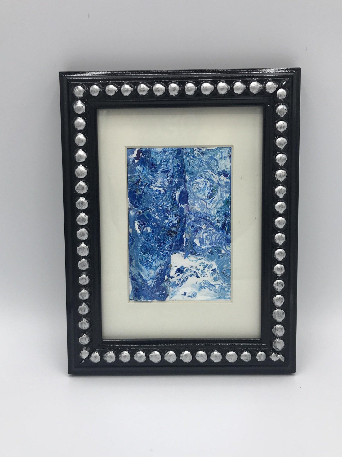 Blue Acrylic Painting Fluid Art collage