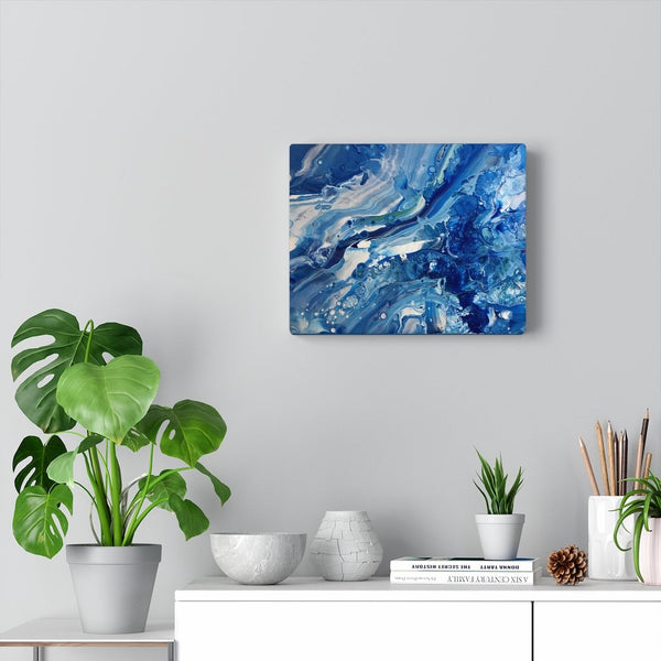 Blue Ocean Fluid Art Print on Canvas