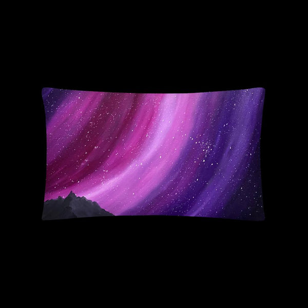 Decorative throw pillow of the aurora night sky