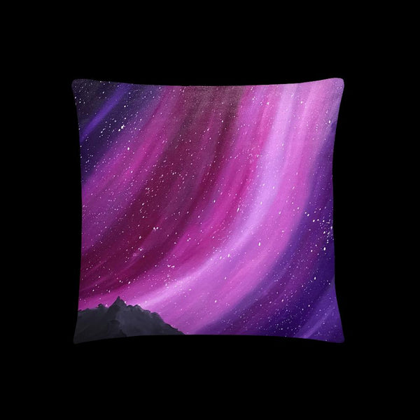 Decorative throw pillow of the aurora night sky