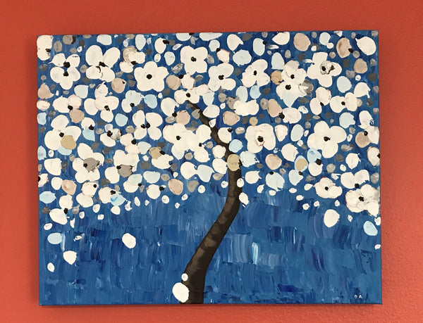 Flower Tree, Original Acrylic Painting, 16x20”
