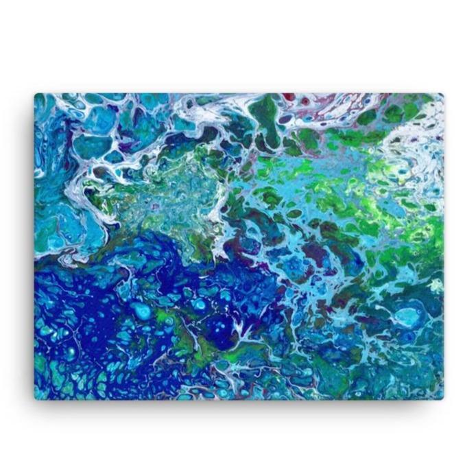 Fluid Art Canvas Print of Abstract Ocean
