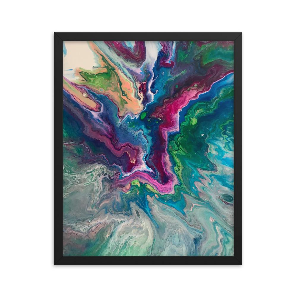 Fluid Art Framed Art Print Poster, Abstract Art