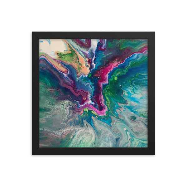 Fluid Art Framed Art Print Poster, Abstract Art