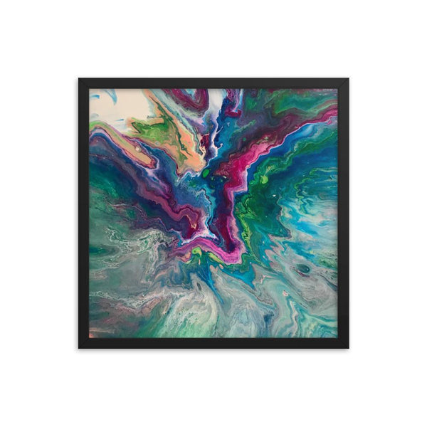 Fluid Art Framed Art Print Poster, Abstract Art