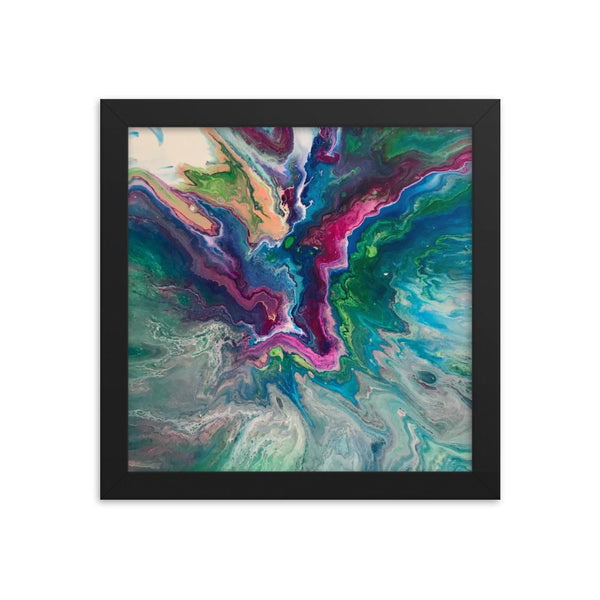 Fluid Art Framed Art Print Poster, Abstract Art