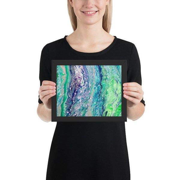 Fluid Art Green Purple Framed Art Print Poster