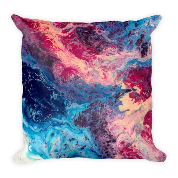 Fluid Art Ocean Coral Geode Pour Art Printed Pillow