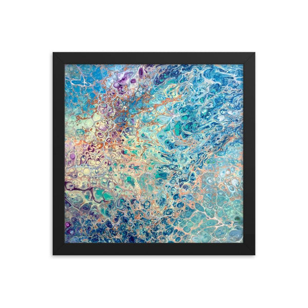 Fluid Art Print of Abstract Coral Reef in Ocean