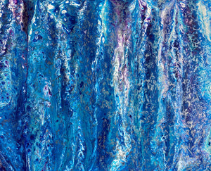 “Rain,” Blue and purple rain fluid art original acrylic painting