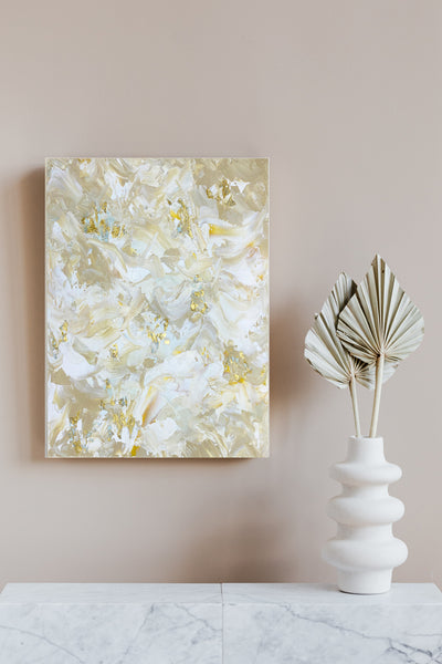 Abstract Acrylic Painting with Gold Leaf