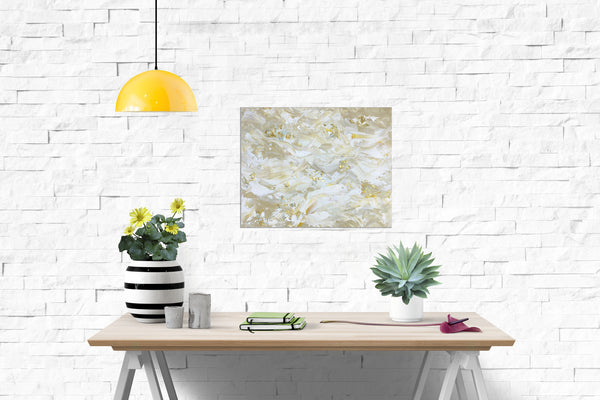 Abstract Acrylic Painting with Gold Leaf