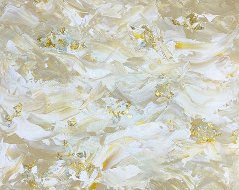 Abstract Acrylic Painting with Gold Leaf