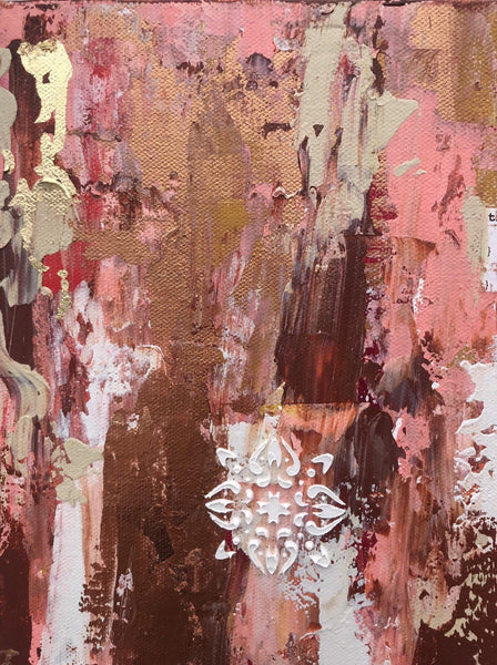 Large original painting - political abstract art with software code about voting