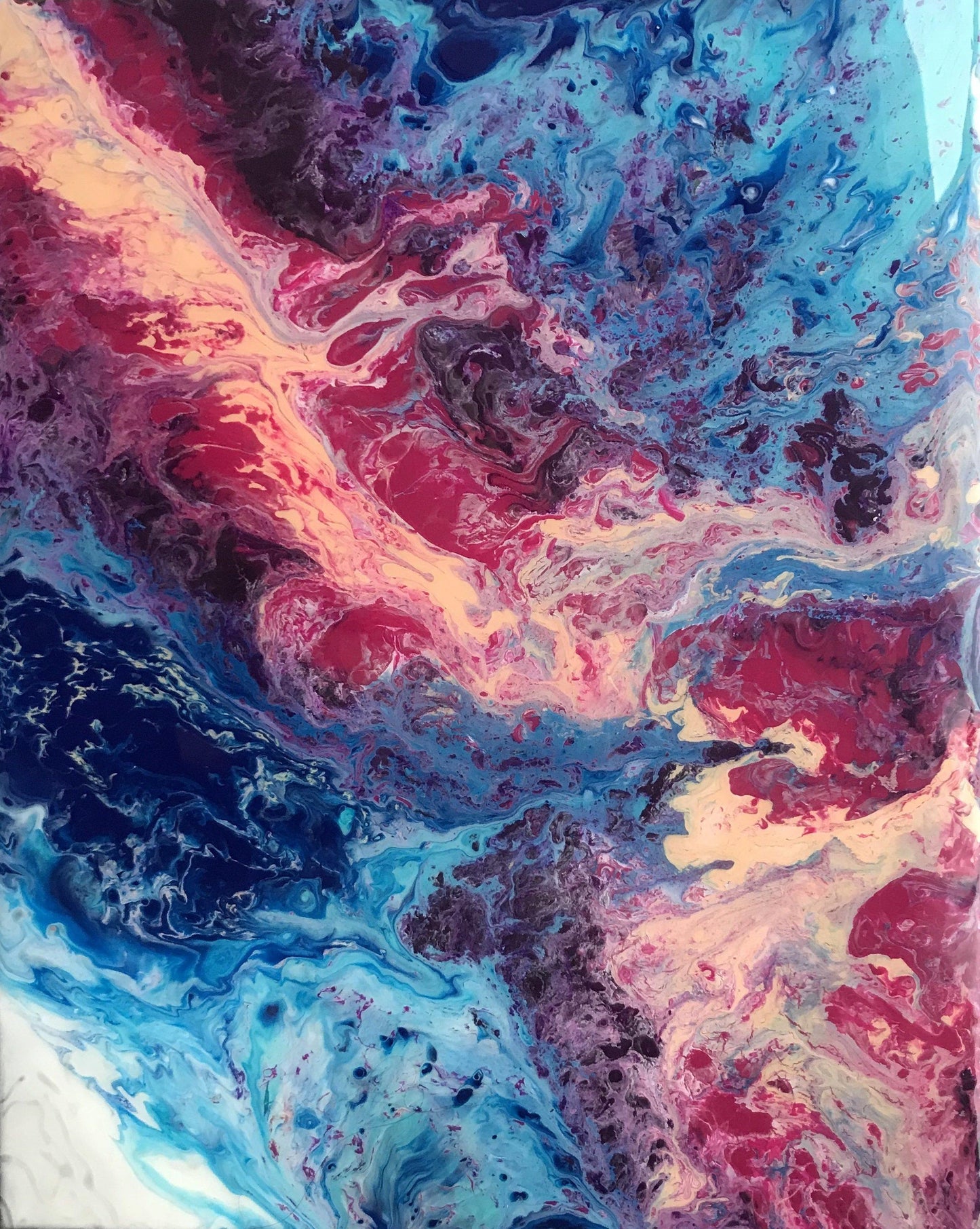 Geode Or Ocean Waves Fluid Art Print