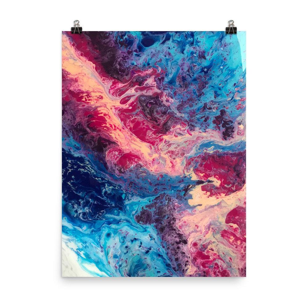 Geode Or Ocean Waves Fluid Art Print