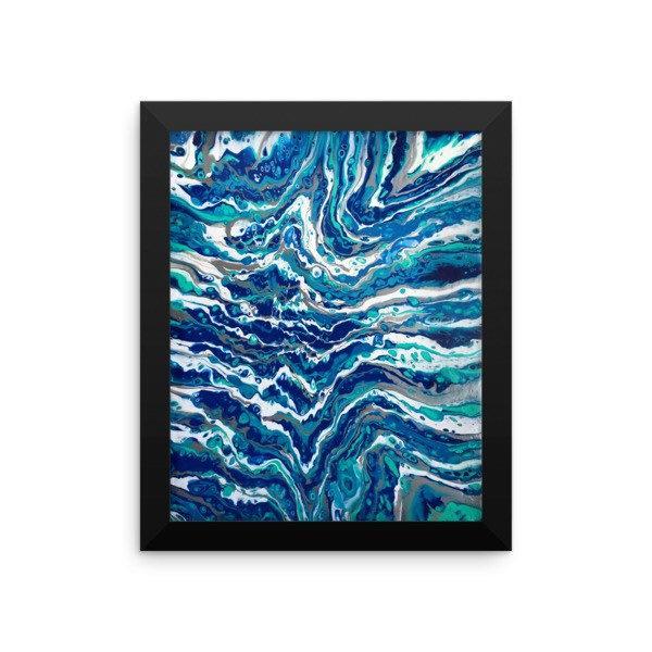 Ocean Waves on the Beach Fluid Art Print