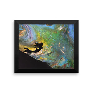 Mermaid Fluid Art Framed Photo Paper Poster