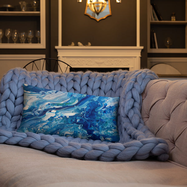 Fluid Painting Decorative Pillow, ocean beach theme home decor