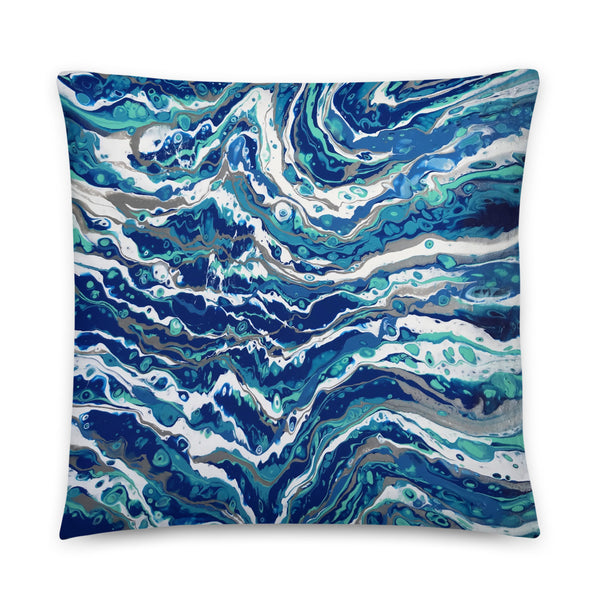 Blue Waves Decorative Throw Pillow