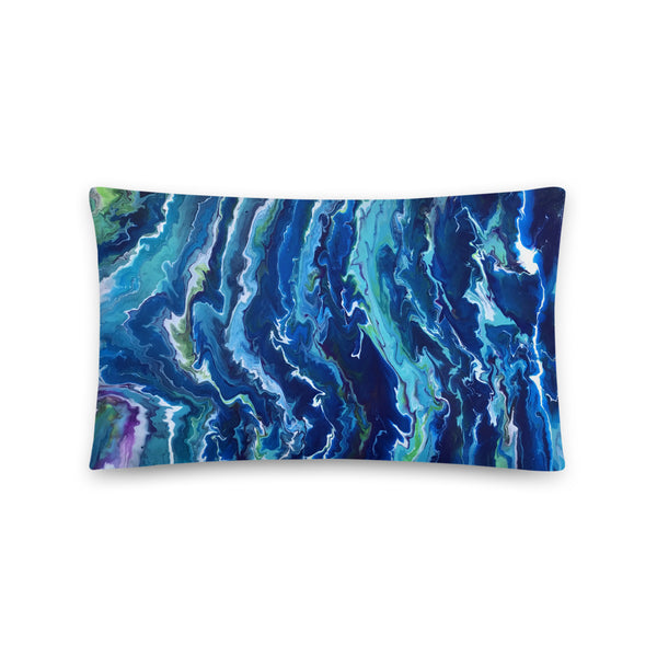 Blue Ocean Waves Decorative Throw Pillow
