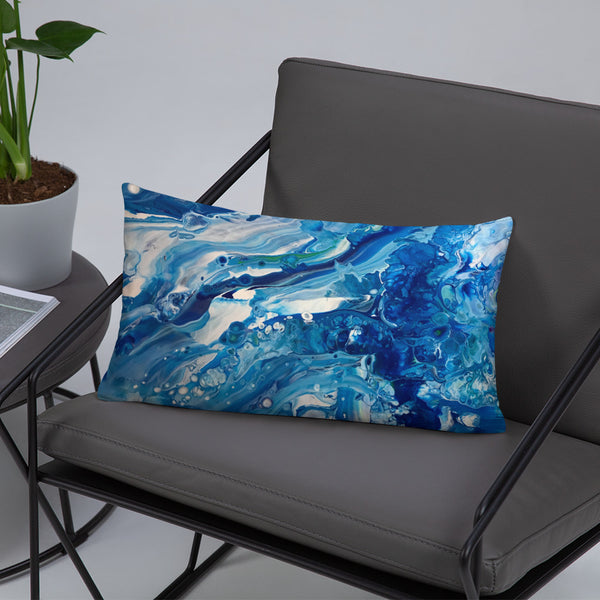Fluid Painting Decorative Pillow, ocean beach theme home decor