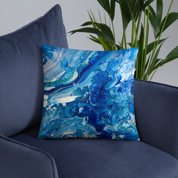 Fluid Painting Decorative Pillow, ocean beach theme home decor