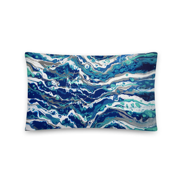 Blue Waves Decorative Throw Pillow